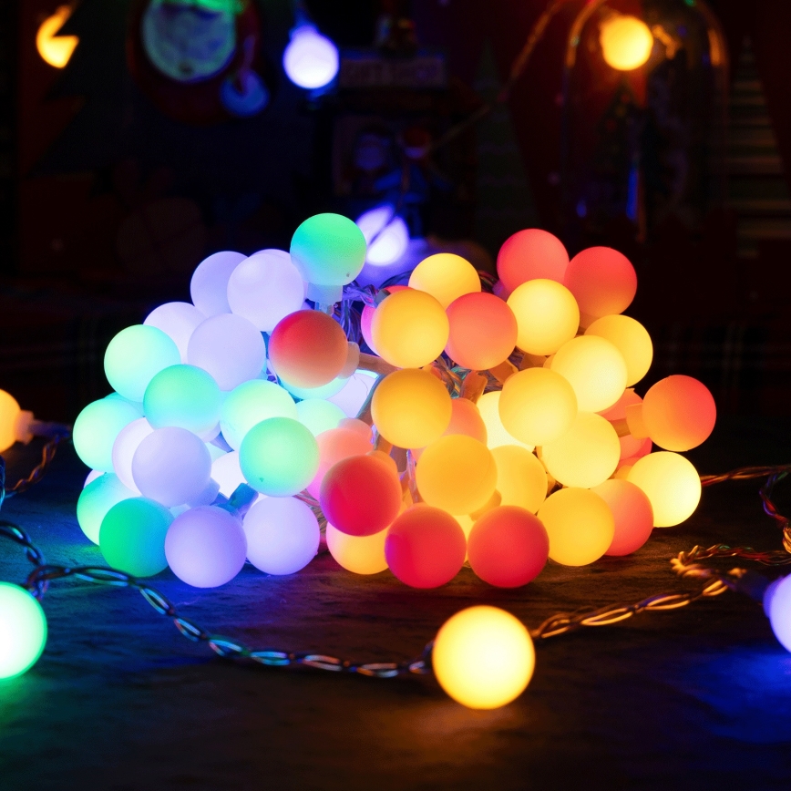 Aigostar - LED väliseks kasutamiseks mõeldud dekoratiivne valguskett, 50×LED, 8 režiimi, 5 m, IP44, mitmevärviline