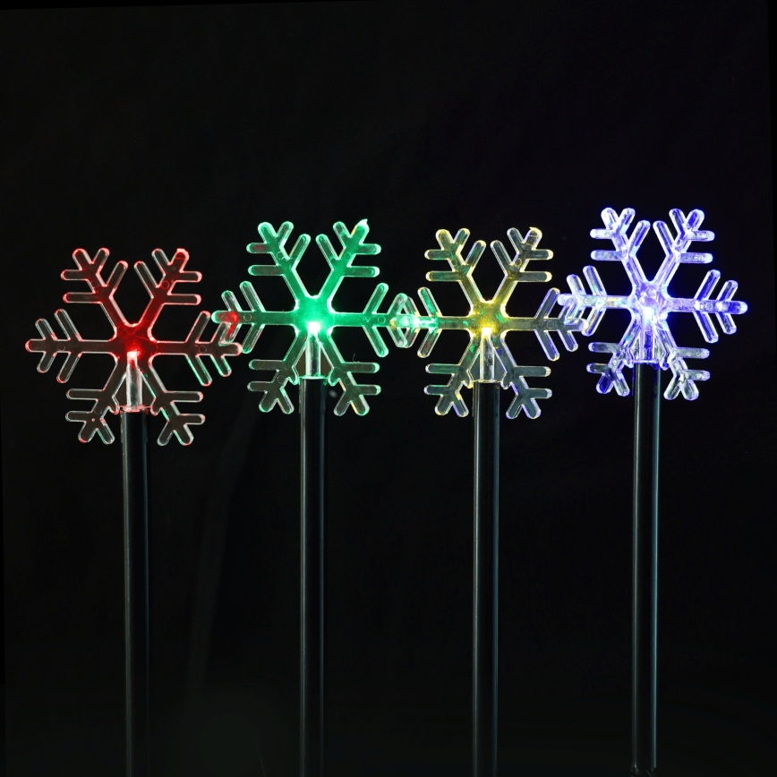 Aigostar - LED RGBY päikesepaneeliga jõuluvalgusti 5xLED/1,2V/8 funktsiooni 1m IP65 800mAh lumehelbed
