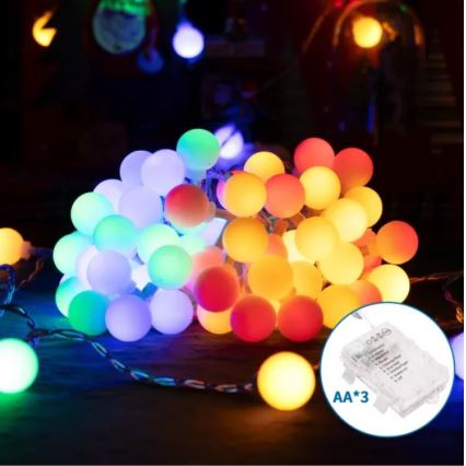 Aigostar - LED RGBY Väli Valguskett 50xLED/3xAA/8 funktsiooni 5,3 m IP44