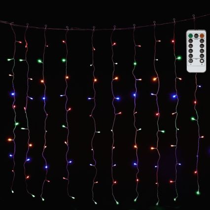 Aigostar - LED RGBY välistingimustele mõeldud valgusketi 300×LED, 8 funktsiooni, 3×1 m, IP44 + kaugjuhtimispult
