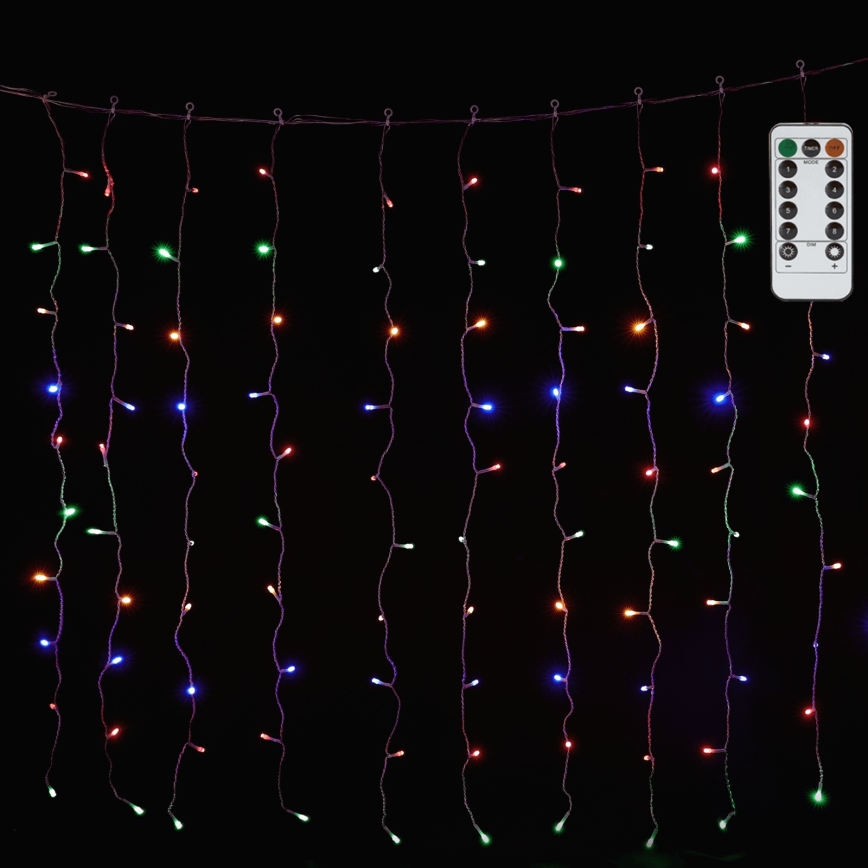 Aigostar - LED RGBY välistingimustele mõeldud valgusketi 300×LED, 8 funktsiooni, 3×1 m, IP44 + kaugjuhtimispult