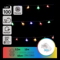 Aigostar - LED RGBY väljas kasutatav jõulukett 100xLED/8 funktsiooni 3xAA 10m IP44 tähed