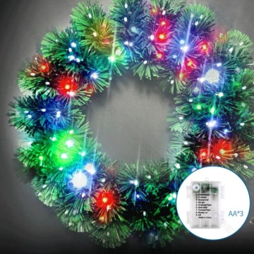 Aigostar - LED RGBY värviline välitingimustesse mõeldud jõulupärg, 72 LED-i, 3× AA patareidega, läbimõõt 50 cm, IP44