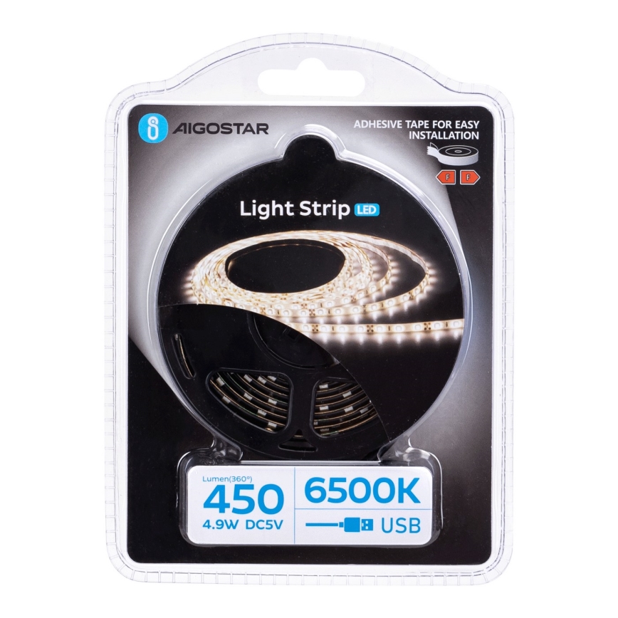 Aigostar - LED Riba 2m LED/4,9W/5V 6500K IP65 must
