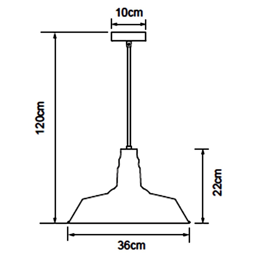Aigostar - LED rippvalgusti kaablil 1xE27/60W/230V läbimõõt 36 cm must