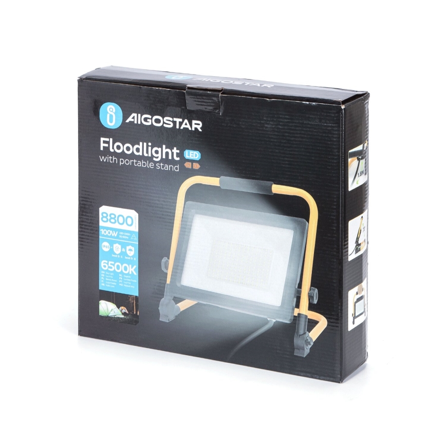 Aigostar - LED Statiiviga prožektor LED/100W/230V 6500K IP65