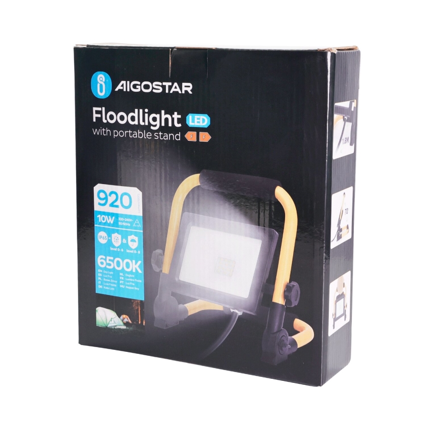 Aigostar - LED Statiiviga prožektor LED/10W/230V 6500K IP65