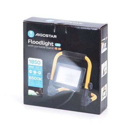 Aigostar - LED Statiiviga prožektor LED/20W/230V 6500K IP65