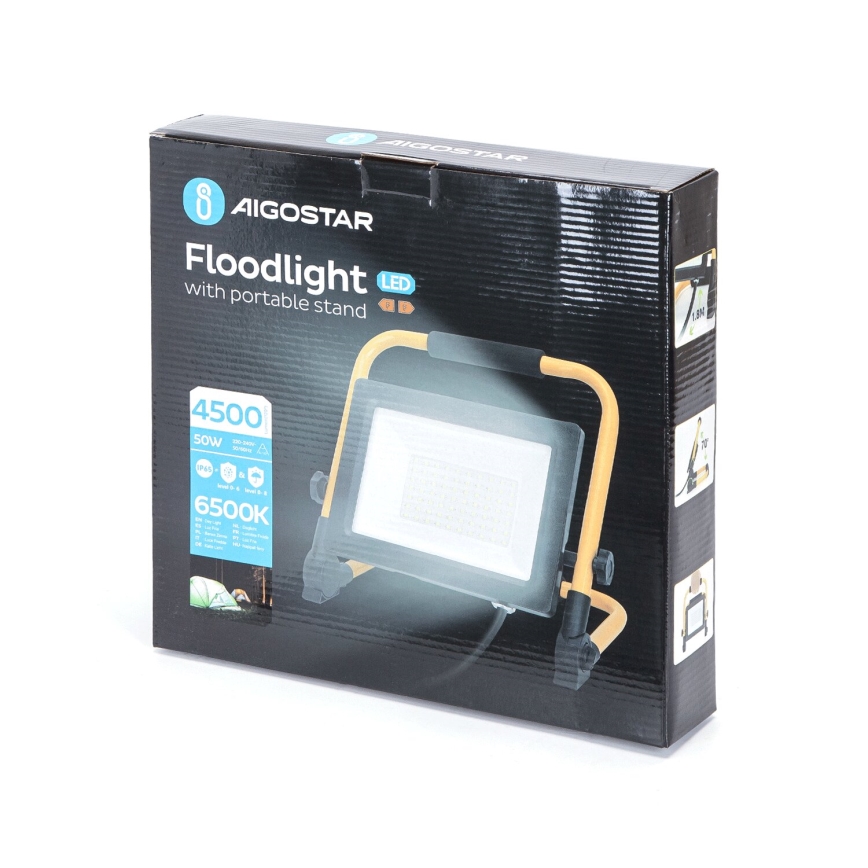 Aigostar - LED Statiiviga prožektor LED/50W/230V 6500K IP65