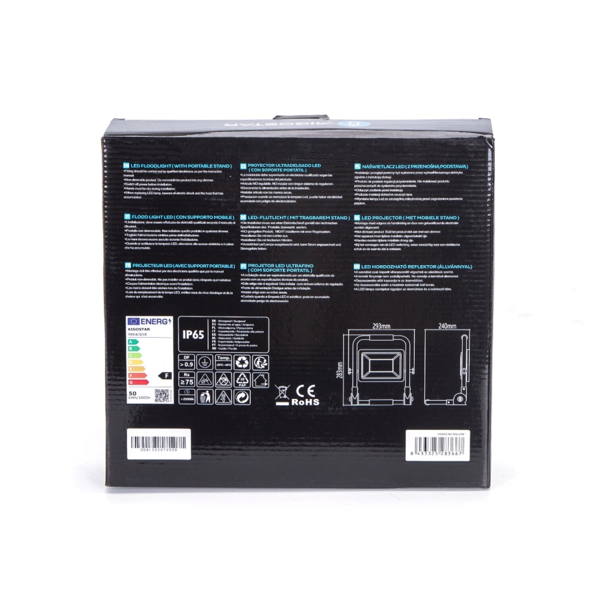 Aigostar - LED Statiiviga prožektor LED/50W/230V 6500K IP65