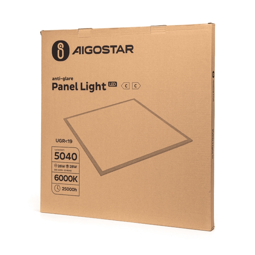 Aigostar - Süvistatav LED-laepaneel LED/28W/230V Kõrge efektiivsusega UGR19 6000K 59,5x59,5 cm