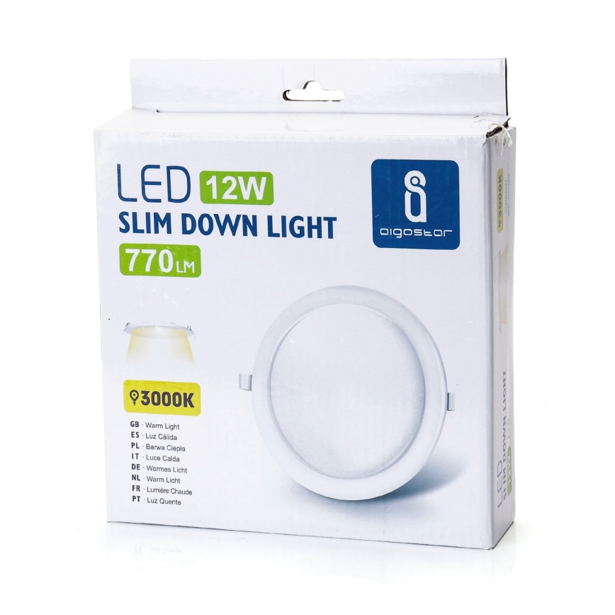 Aigostar - LED süvistatav laevalgusti LED/12W/230V 3000K läbimõõt 17 cm valge