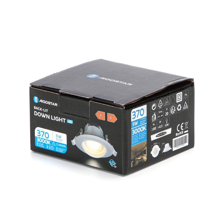 Aigostar - LED süvistatav laevalgusti LED/5W/230V 3000K läbimõõduga 8,5 cm valge