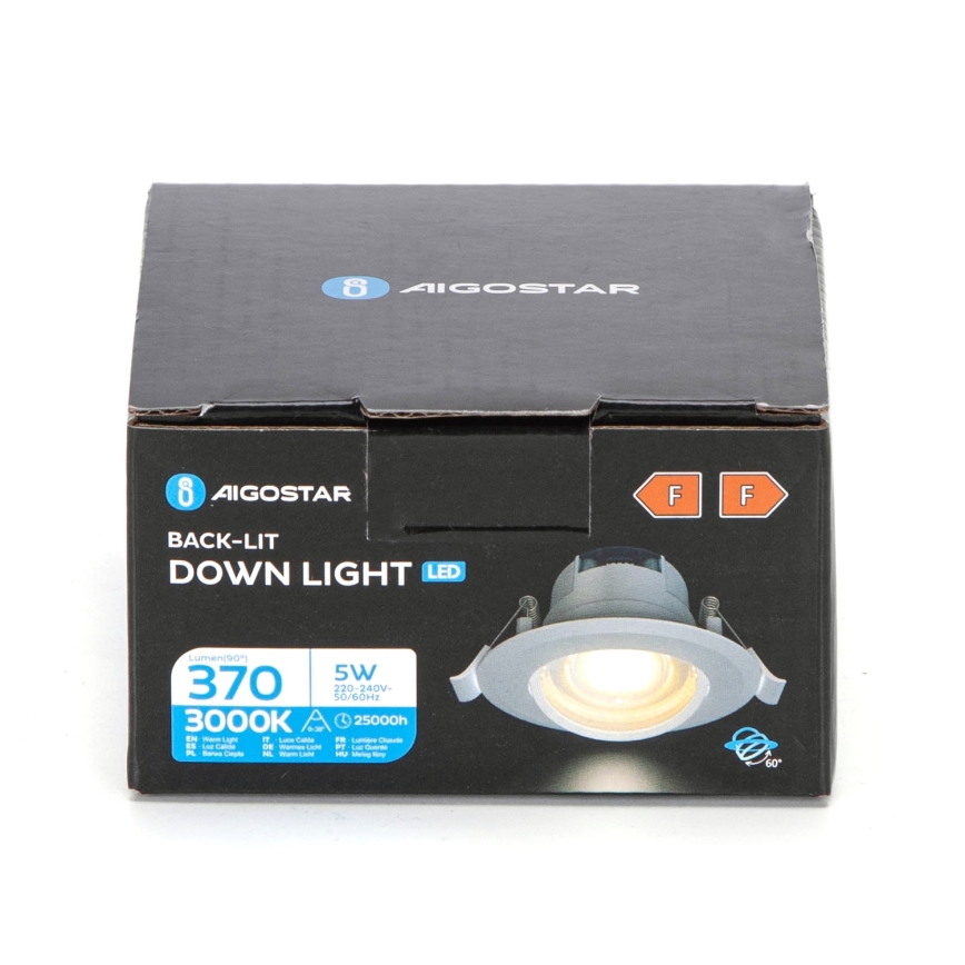 Aigostar - LED süvistatav laevalgusti LED/5W/230V 3000K läbimõõduga 8,5 cm valge