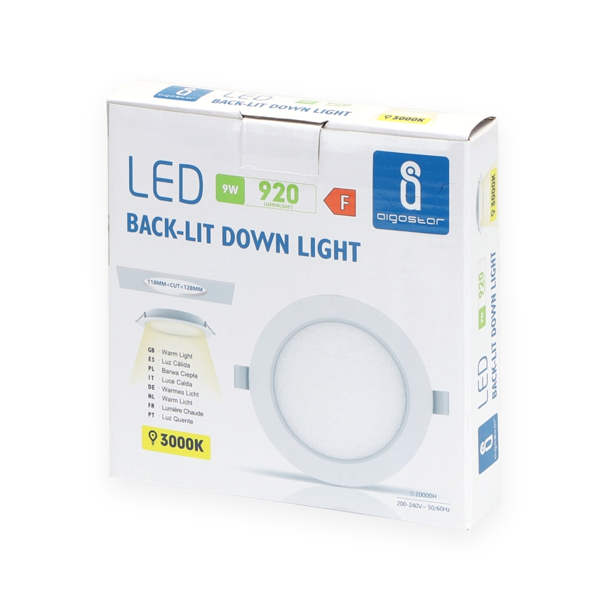 Aigostar - LED süvistatav laevalgusti LED/9W/230V 3000K Ø 14,5 cm valge