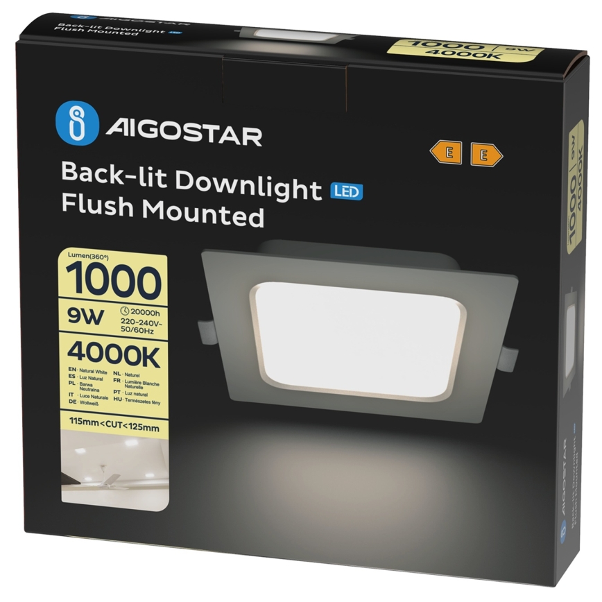 Aigostar - LED süvistatav laevalgusti LED/9W/230V 4000K 14,5x14,5 cm valge