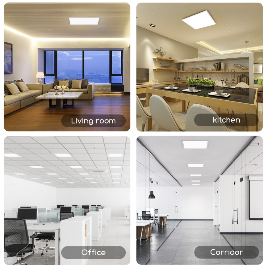 Aigostar - LED Süvistatav valguspaneel LED/40W/230V 3000K/4000K/6500K 60x60cm valge