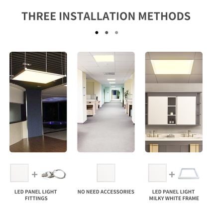 Aigostar - LED Süvistatav valguspaneel LED/40W/230V 3000K/4000K/6500K 60x60cm valge