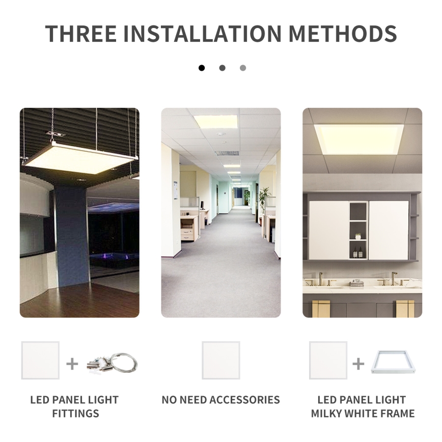 Aigostar - LED Süvistatav valguspaneel LED/40W/230V 3000K/4000K/6500K 60x60cm valge