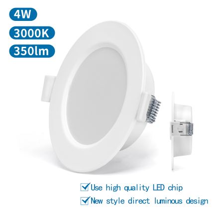 Aigostar - LED Süvistatav valgusti LED/4W/230V 3000K d. 9,8 cm valge