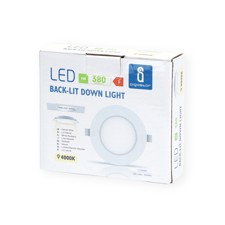 Aigostar - LED Süvistatav valgusti LED/4W/230V 4000K d. 9,8 cm valge