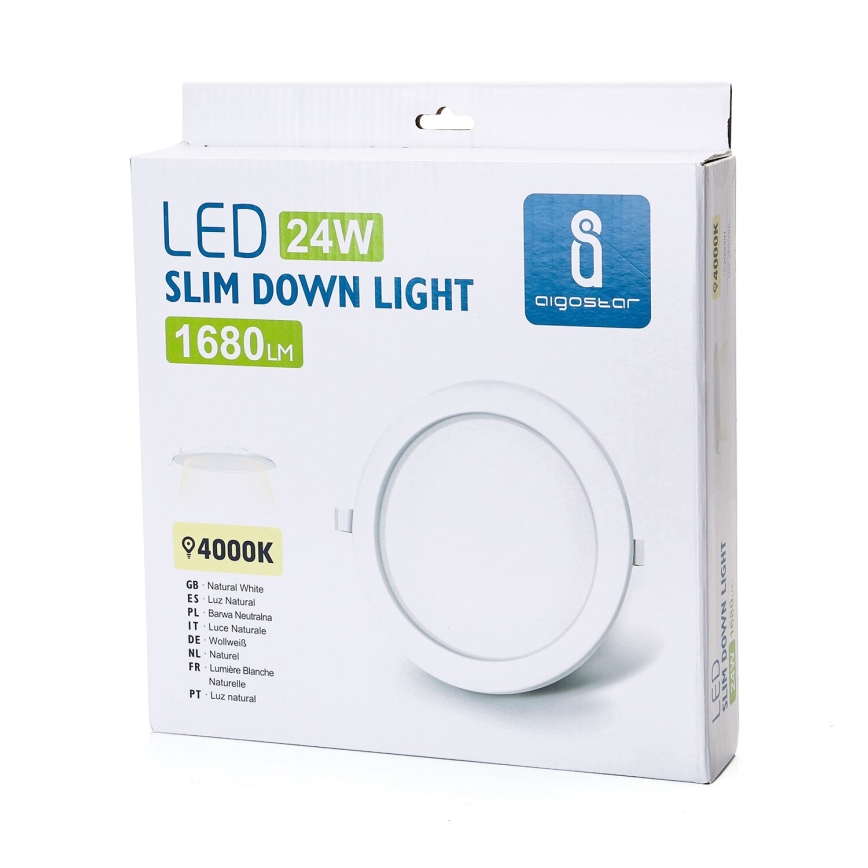 Aigostar - LED Süvistatav valgusti ULTRATHIN LED/24W/230V 4000K valge