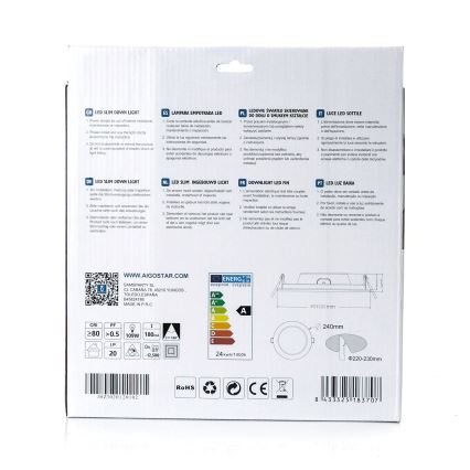 Aigostar - LED Süvistatav valgusti ULTRATHIN LED/24W/230V 4000K valge