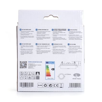 Aigostar - LED Süvistatav valgusti ULTRATHIN LED/6W/230V 3000K valge