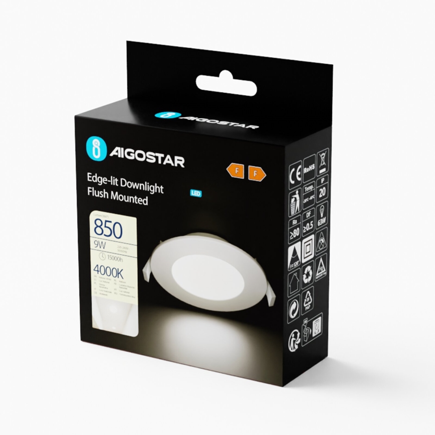 Aigostar - LED Süvistatav valgusti ULTRATHIN LED/9W/230V 4000K valge
