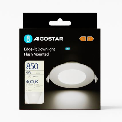 Aigostar - LED Süvistatav valgusti ULTRATHIN LED/9W/230V 4000K valge