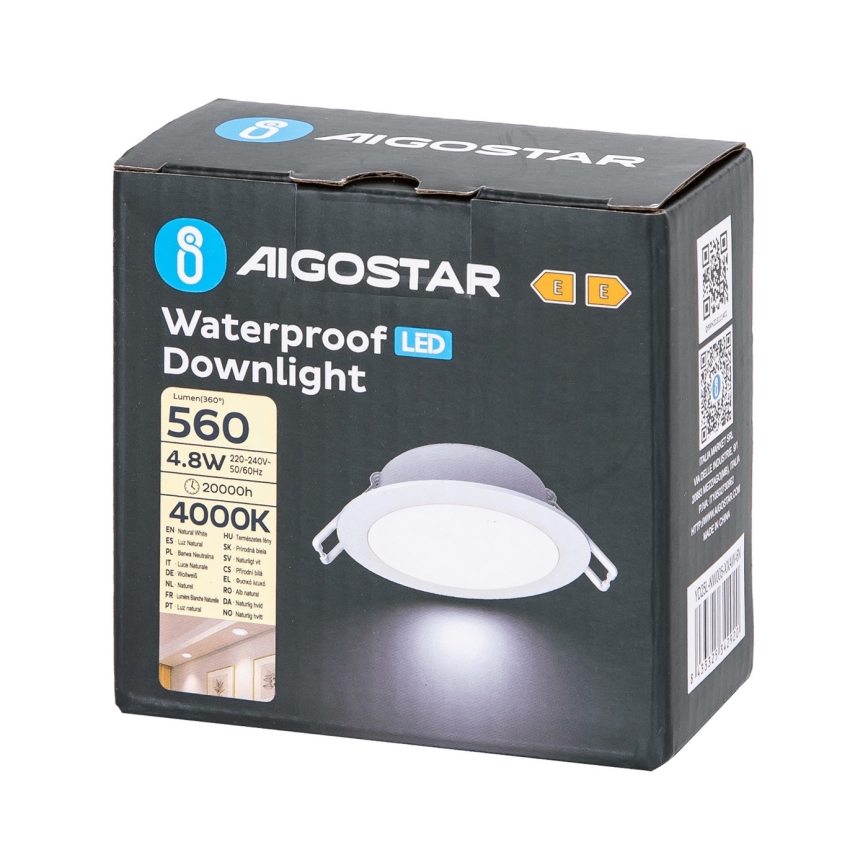 Aigostar - LED Süvistatav valgusti vannituppa LED/4,8W/230V 4000K valge IP65