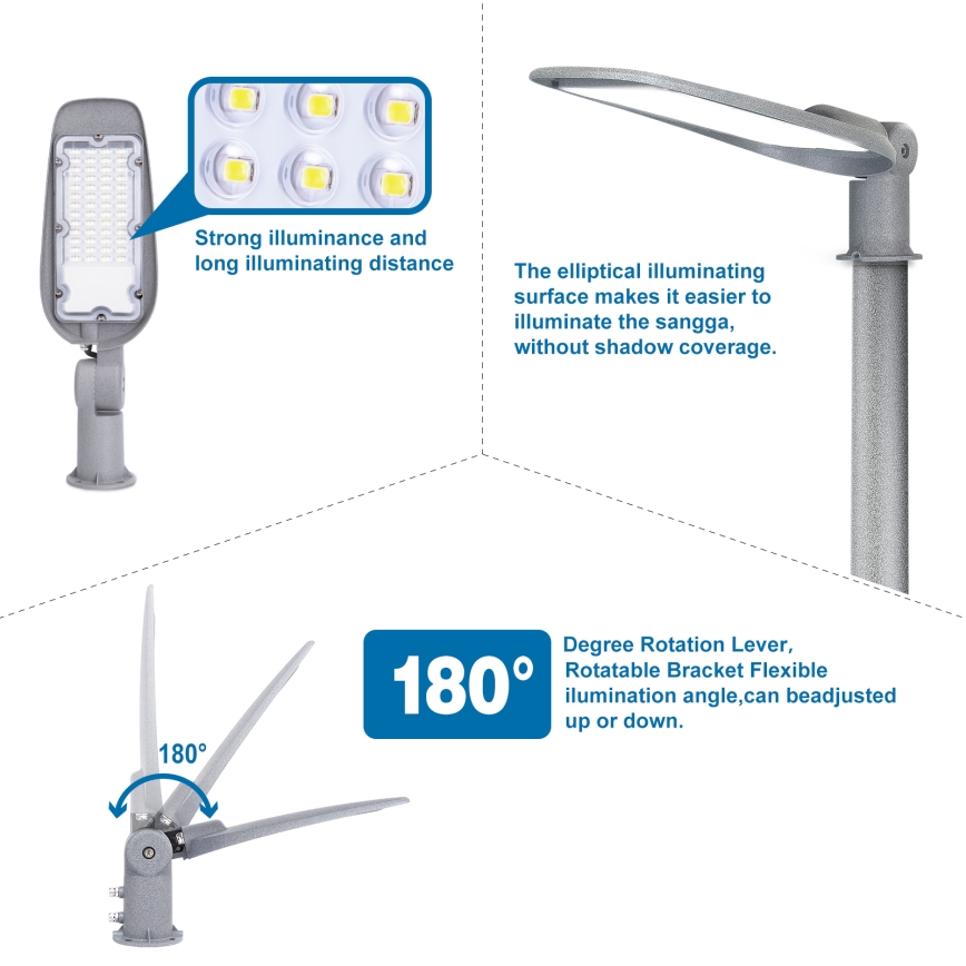 Aigostar - LED tänavavalgusti SLIM LED/150W/230V 6500K IP65