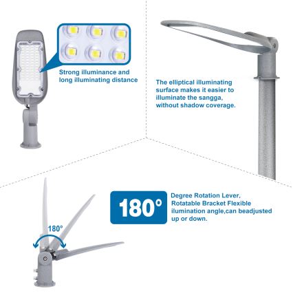Aigostar - LED tänavavalgusti SLIM LED/200W/230V 6500K IP65