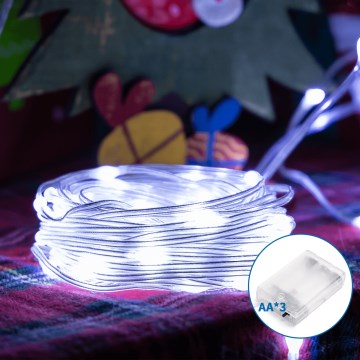 Aigostar - LED Valguskett 100xLED/3xAA 10,3m külm valge