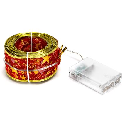 Aigostar - LED-valguskett 100xLED/3xAA 10 m soe valge punane