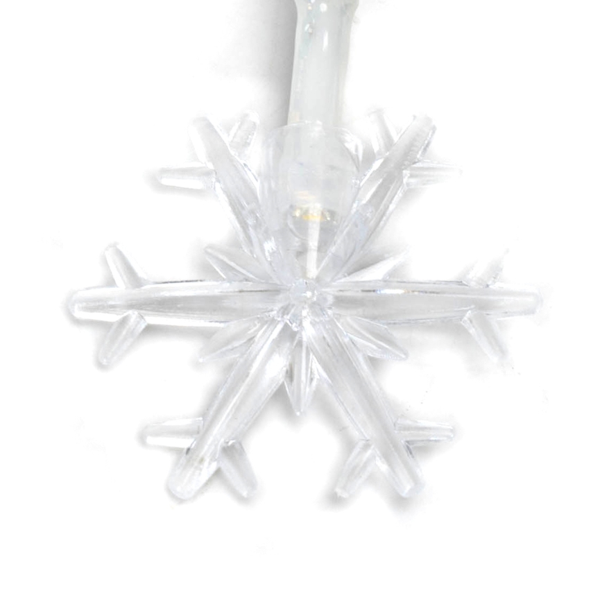 Aigostar - LED-valguskett 10xLED/3xAA 1,5m soe valge lumehelbed