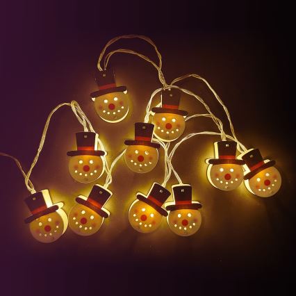 Aigostar - LED-valguskett 10xLED/3xAA 1,5m soe valge lumememm