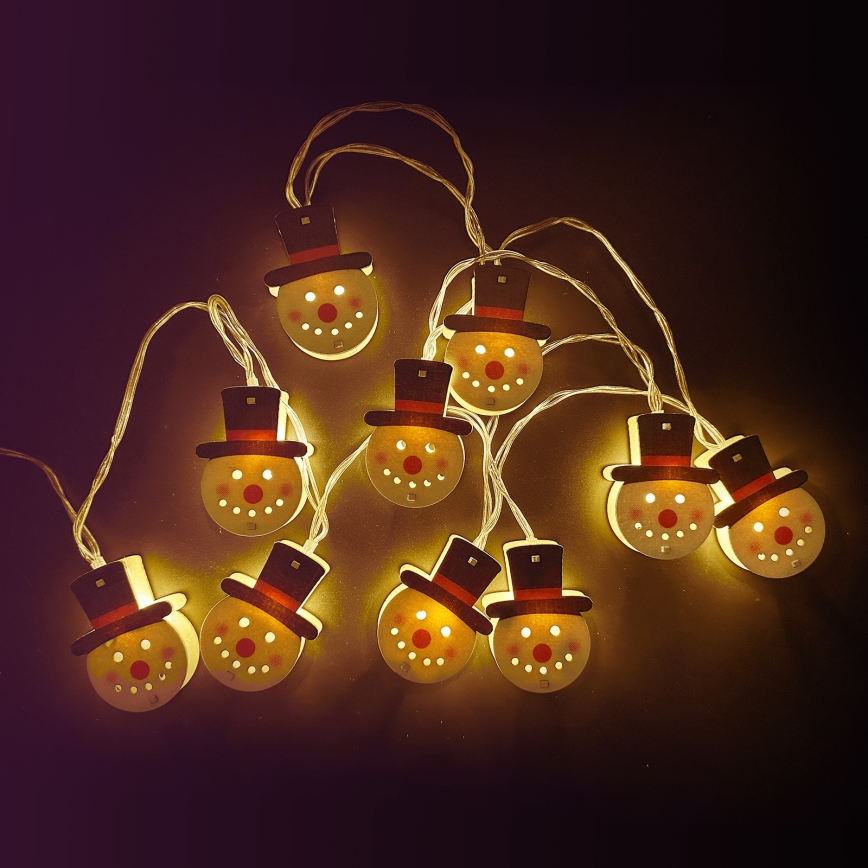 Aigostar - LED-valguskett 10xLED/3xAA 1,5m soe valge lumememm