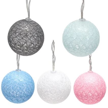 Aigostar - LED-valguskett 10xLED/3xAA 2m soe valge