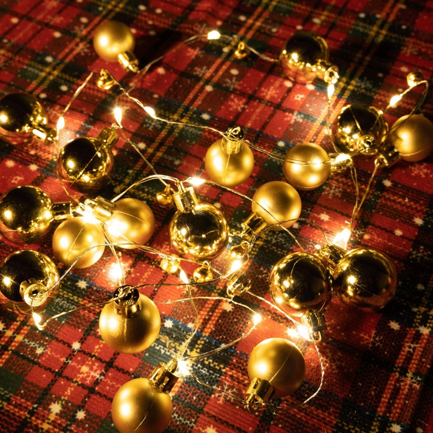 Aigostar - LED-valguskett 20xLED/3xAA 2 m soe valge