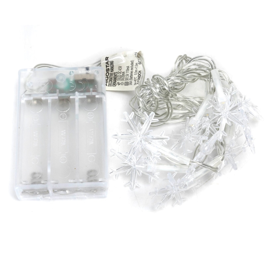 Aigostar - LED-valguskett 20xLED/3xAA 3,3m lumehelbed