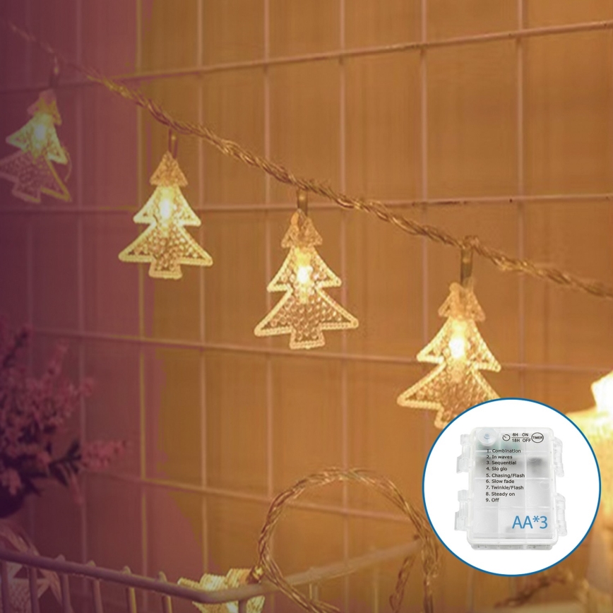 Aigostar - LED Valguskett 20xLED/3xAA 3,3m puud