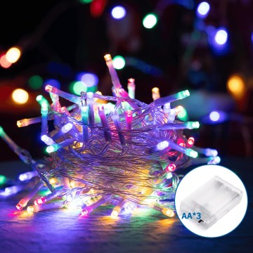Aigostar - LED  valguskett 50xLED/3xAA 5,3m mitmevärviline