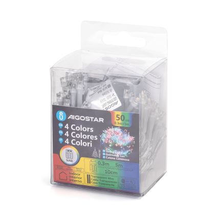 Aigostar - LED  valguskett 50xLED/3xAA 5,3m mitmevärviline
