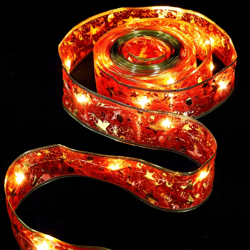 Aigostar - LED  valguskett 50xLED/3xAA 5m soe valge punane