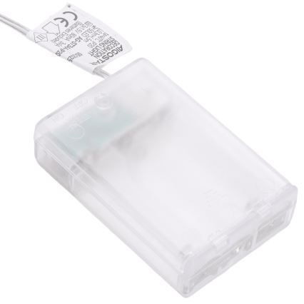 Aigostar - LED  valguskett 50xLED/3xAA 5 m soe valge hõbedane
