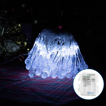Aigostar - LED Väli dekoratiivne kett 50xLED/8 funktsiooni 5,3m IP44 külm valge