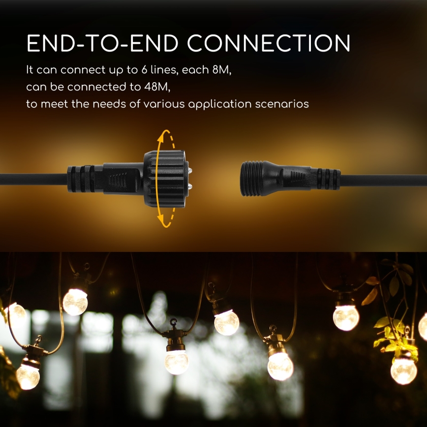 Aigostar - LED Väli dekoratiivne valguskett 10xLED/8m IP44 soe valge