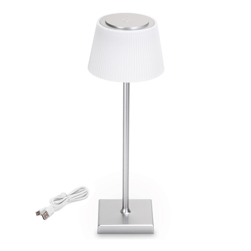 Aigostar - LED Väli hämardatav laetav laualamp LED/4W/5V 3600mAh valge/matt kroom IP54