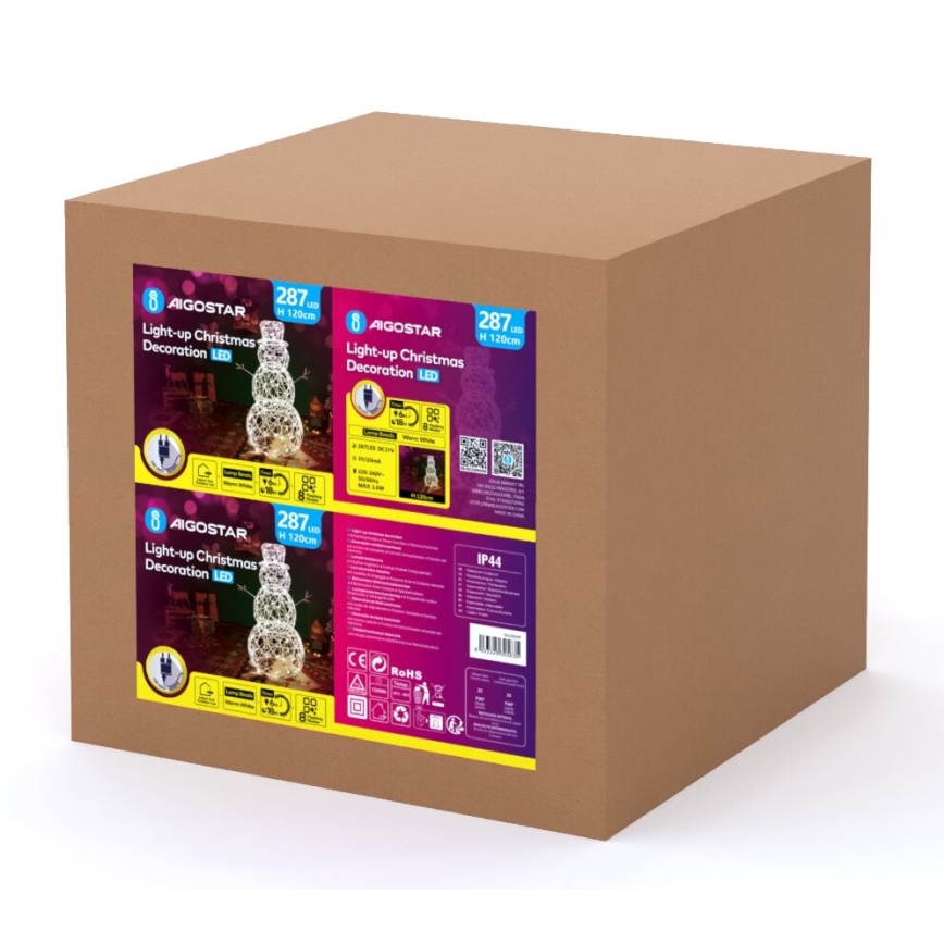 Aigostar - LED Väli jõuludekoratsioon 3,6W/31/230V 2700K 120 cm IP44 lumememm